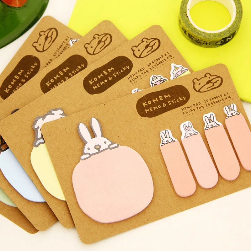 

Cartoon Cute Rabbit Bunny Sticky Notes Creative Post Notepad Filofax Memo Pads Office Supplies School Stationery