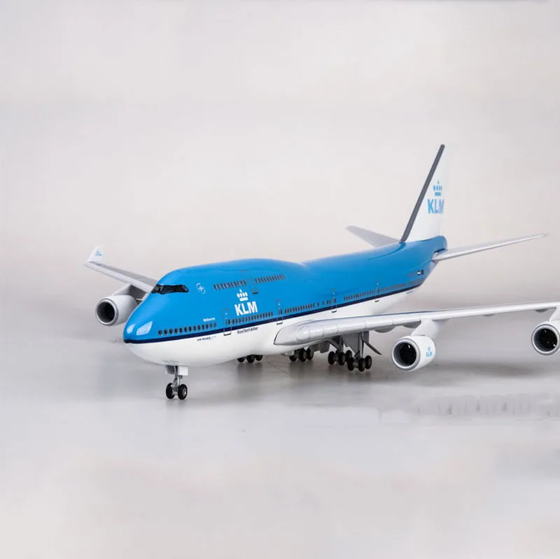 47 см 1/157 масштаб самолета Neitherland модель авиалайнера 747 Boeing B747 KLM королевский синий белый голландская авиакомпания Коллекционная высокое качество - Цвет: Normal