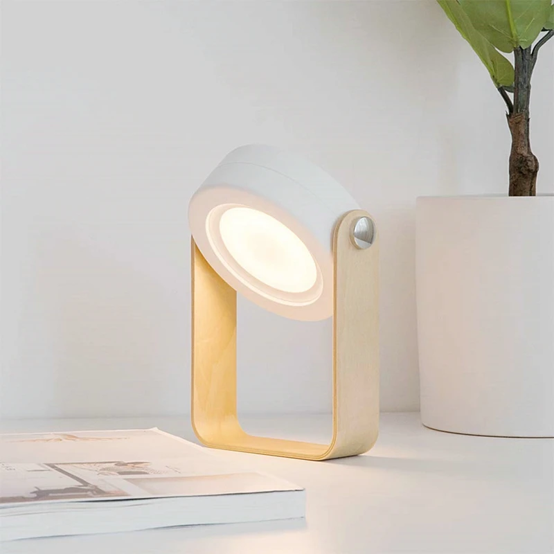 

Foldable LED Table Lamp Portable Lantern Lights USB Rechargeable Night Light Reading Lamps Wood Bedroom Bedside Desk Lighting
