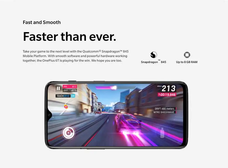 Мобильный телефон Oneplus 6T 4G LTE, 6,41 дюймов, 8 ГБ ОЗУ, 128 Гб ПЗУ, Восьмиядерный процессор Snapdragon 845, двойная задняя камера, Android 9,0, NFC, смартфон