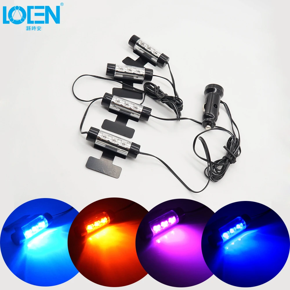 4pcs/lot 12V Car LED Interior decoration seat cover foot position