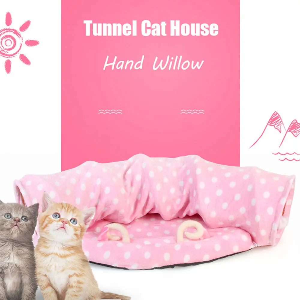 1 шт. кошка кровать-туннель, двойное использование труба для кошки игрушка и кровать складной домик для кошки для больших кошек котята кошечки маленький щенок
