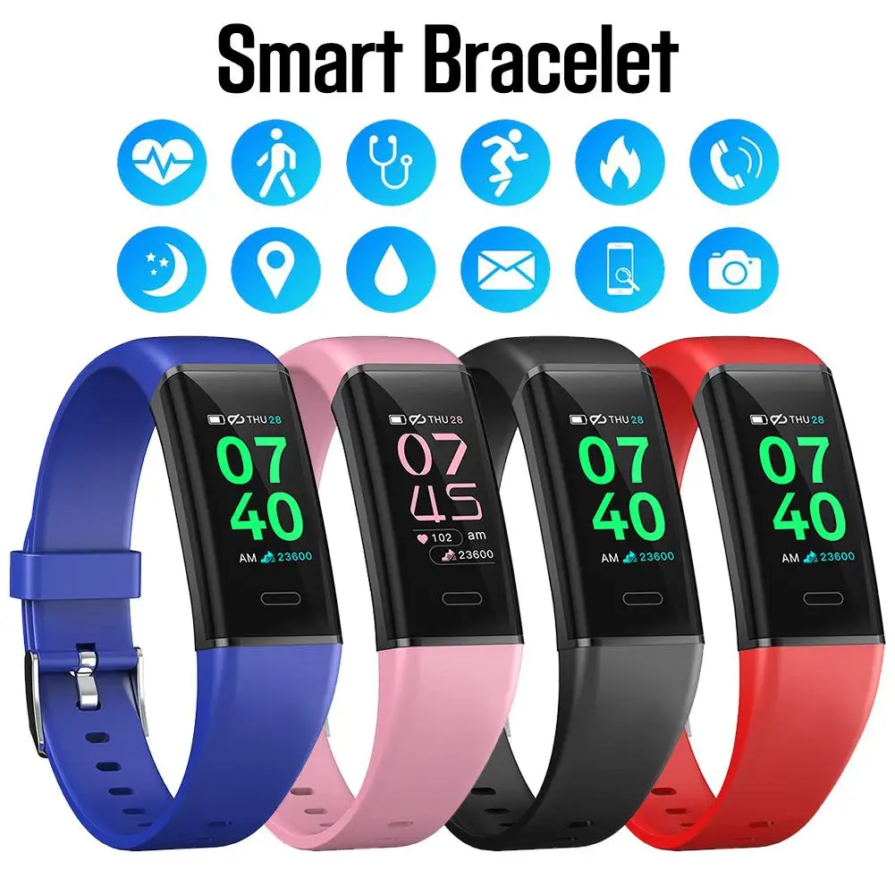 

MK05 Smart Bracelet Color Screen Blood Pressure Heart Rate Sleep Monitoring IP67 Waterproof Sports Tracker Step Count Watch