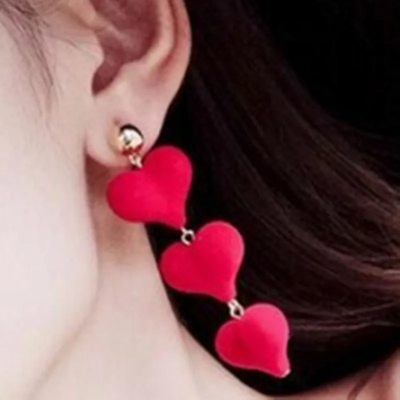 

2018 New Earrings for women Winter Plush Mink Peach Love Long Series Earrings Lady Wholesale Oorbellen Voor Vrouwen brinco