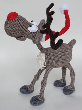 

Amigurumi Crochet the Reindeer toy doll rattle