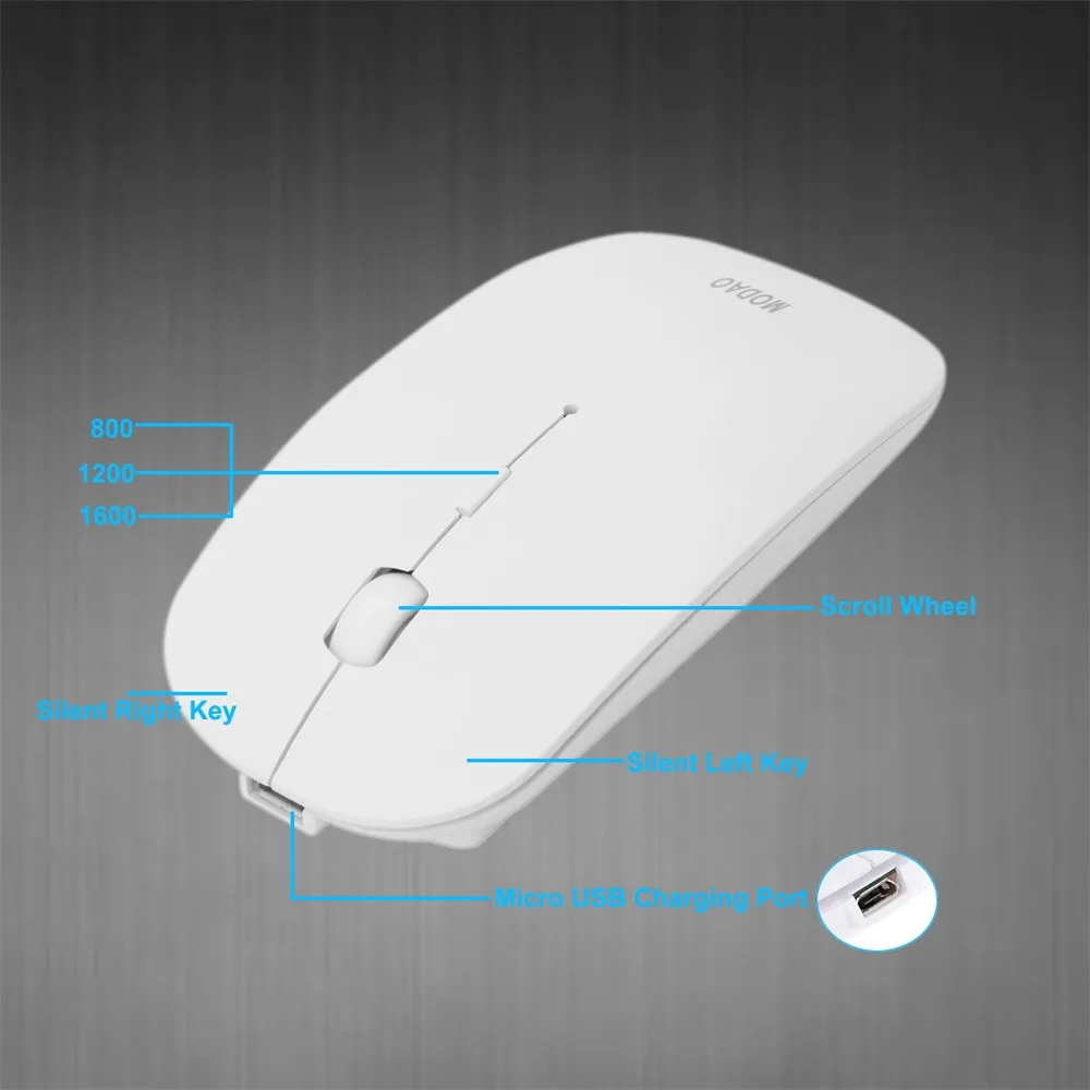 EPULA модная офисная мышь Супер тонкая перезаряжаемая Bluetooth 3,0 Беспроводная мышь для ПК