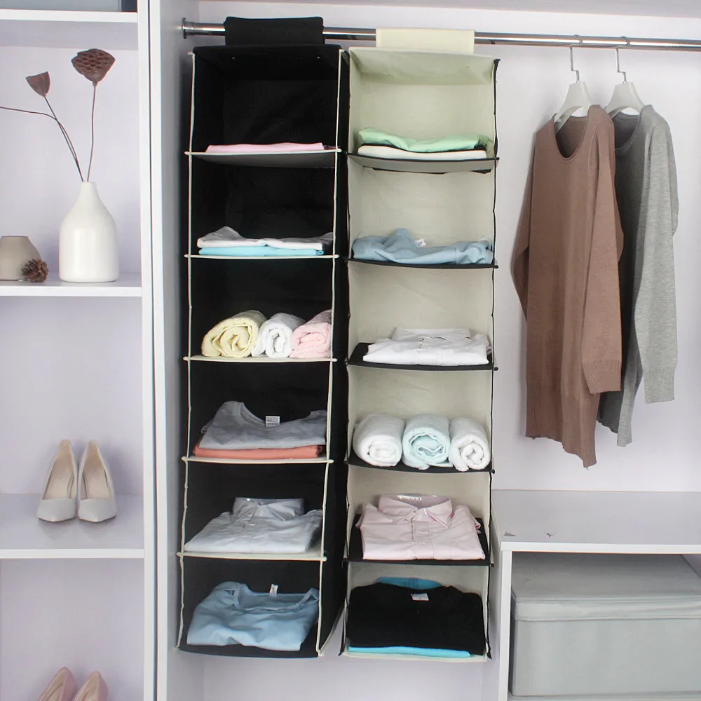 6 Layers Storage Bag Wardrobe Hanging Bag Cloth Drawer Clothes Storage