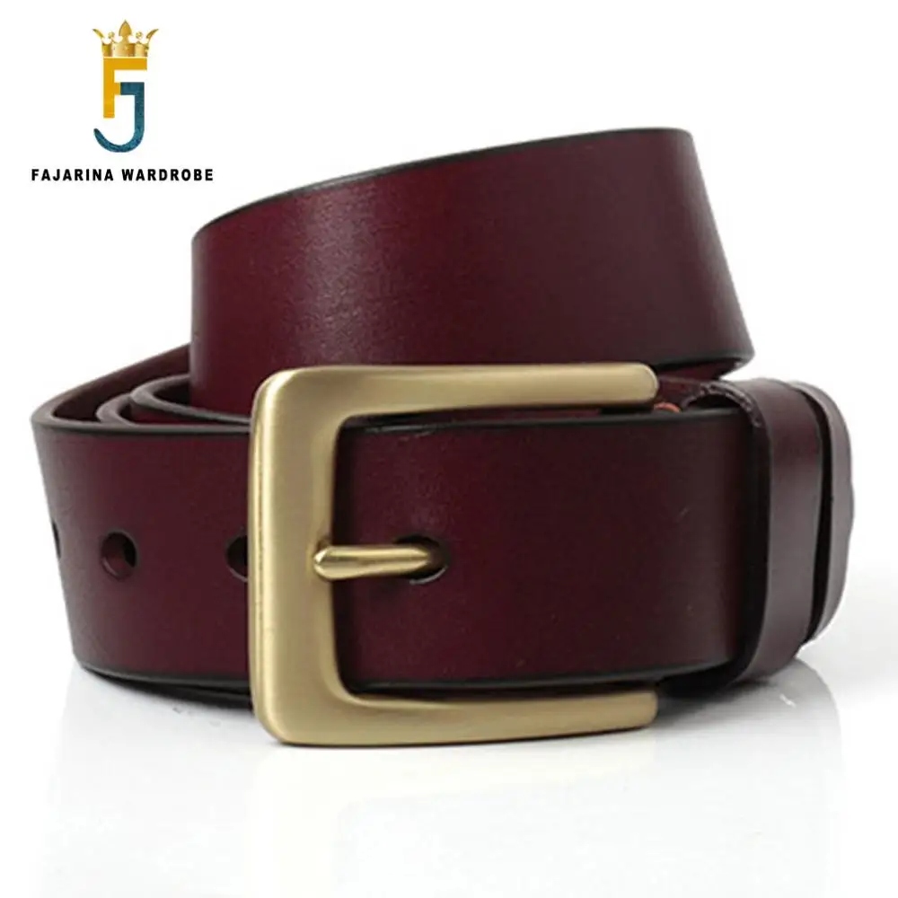 Мужской ремень из воловьей кожи шириной 3 8 см в стиле ретро|brass buckle belt|belt for menfashion belts men |