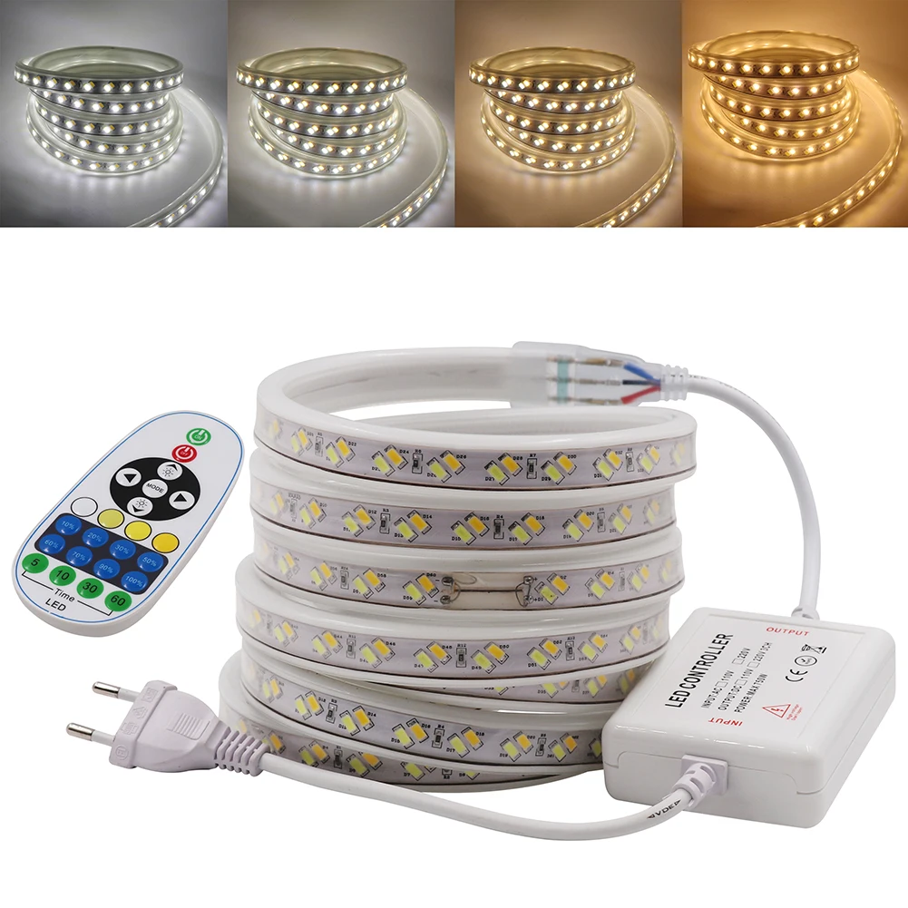 Color Temperature led strip 220V SMD 5730 IP68 Waterproof Flexible CT