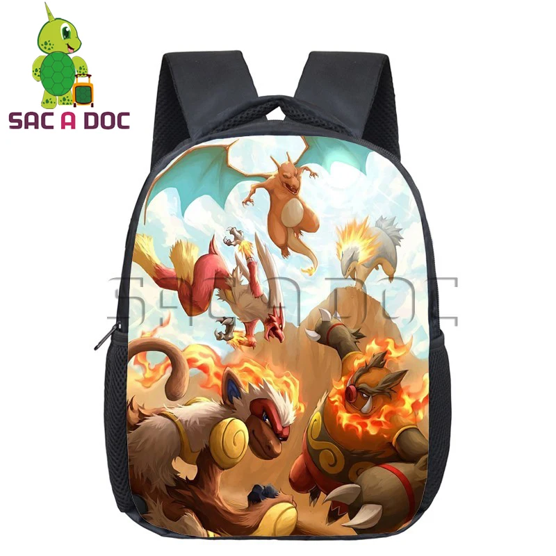Cool Pokemon Flareon Charizard Kindergarten School Backpack Children