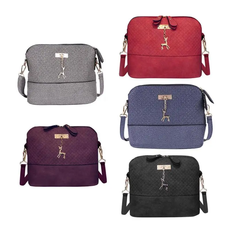 

Women Fashion Crossbody Bag PU Plaid Deer Pendant Shoulder Messenger Bag