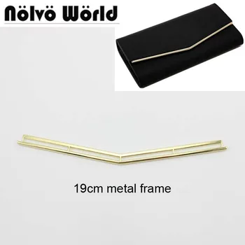 

50pcs bulk order 19cm light gold fashion triangular decorated metal edge clip for diy bags purse wallets flap