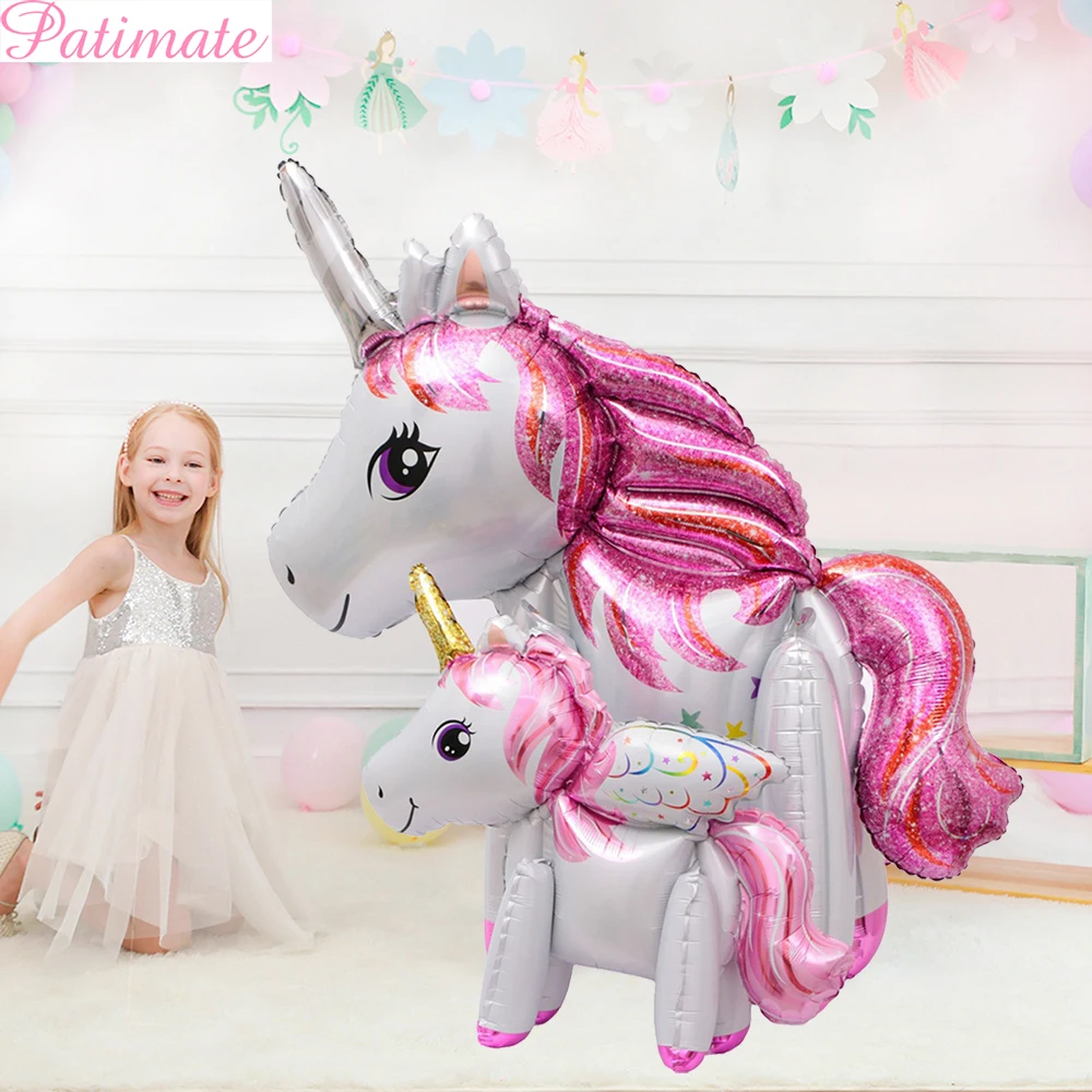 

Jumbo Foil Ballon Stand Pink Unicorn Balloon Birthday Party Decorations Kids Baby Full Moon Commemorative Baby Show Air Baloons