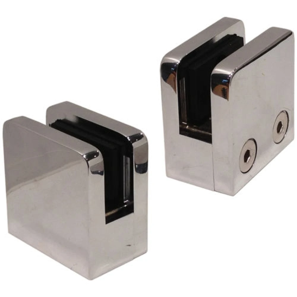 

High Polished Stainless Steel 316 Square Post Glass Railing Clamp