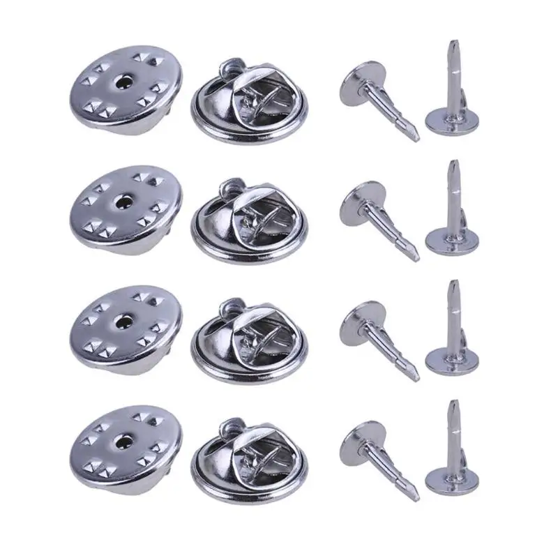 

100 set Silver Brooch Base Holder Pins Badge Holder for DIY Jewelry Decor Making Finding Decor Clothing Accessories Household