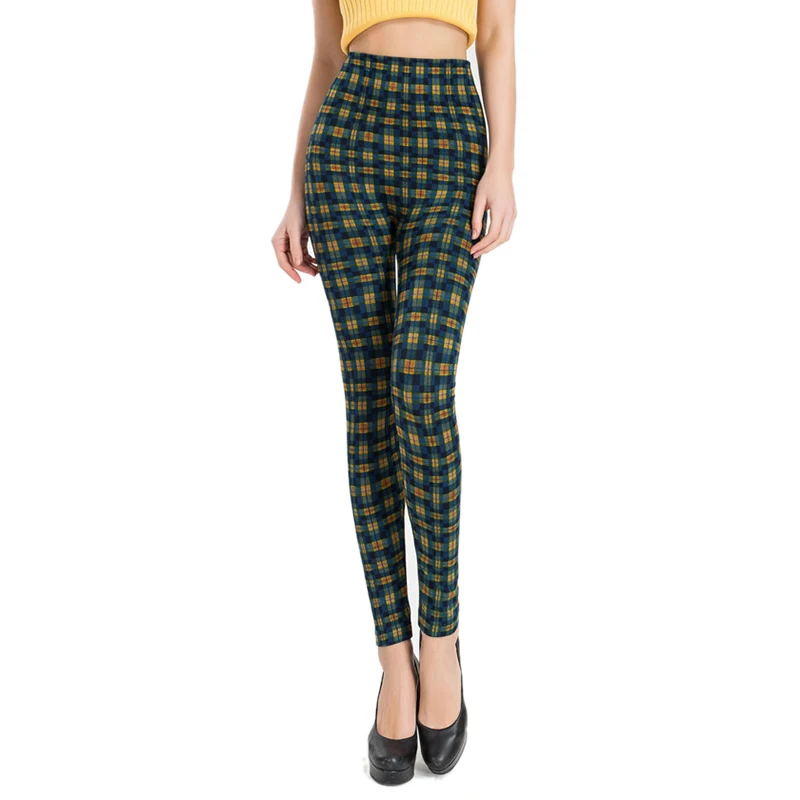 18 Styles New Women's Leggings Plus Size Plaid Leopard Vintage Printed Slim Elastic Long Pants Lady Out Wear Legging 2019 Autumn