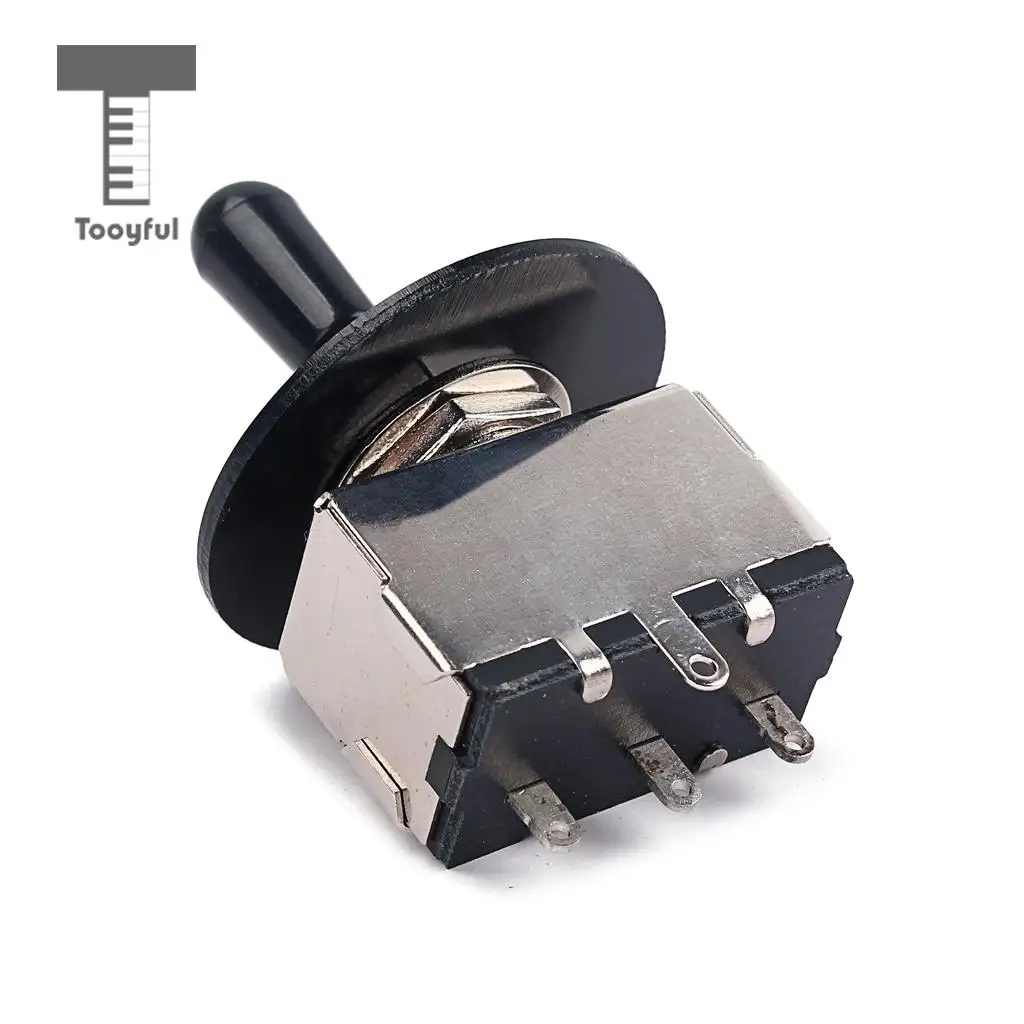 Tooyful Black 3 Way Toggle Switch Pickup Selector with Rhythm Treble Switch Washer Ring for LP Electric Guitar