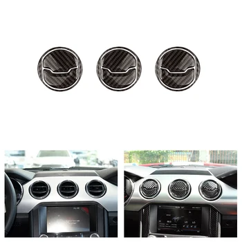

Car Styling Real Carbon Fiber Interior Central Control Air Condition Air Vent Outlet Cover Trim For Ford Mustang 2015 2016 2017