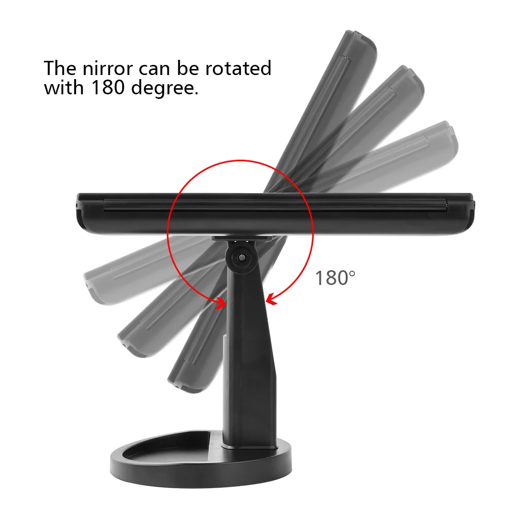 Tanie 22 LEDs składane lampy Luminous lustro do makijażu 1X 2X 3X 10X powiększające 180 stopni obrotowy regulowany blat lusterka kosmetyczne
