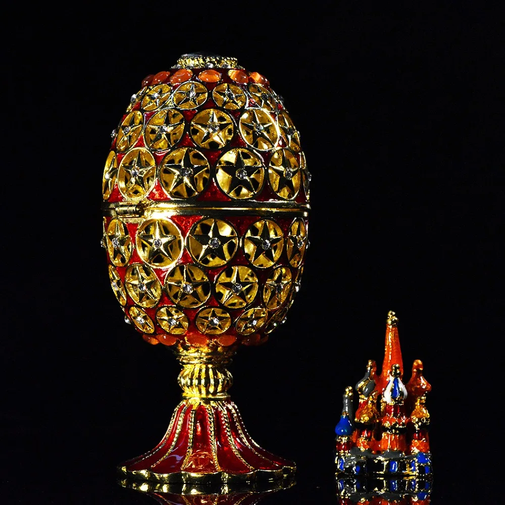 Яйцо ручной работы QIFU Faberge с маленьким замком в подарок|Бутылки банки и коробки| |