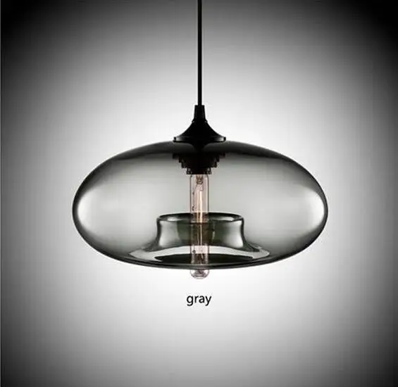 Новые простые современный висит 6 Цвет Стекло шар подвесные светильники e27/e26 для Кухня Кафе Ресторан Бар - Цвет корпуса: gray