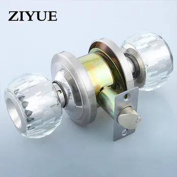 

Free Shipping European Style Crystal Indoor Solid Bedroom Spherical Door Lock Copper Core with Key