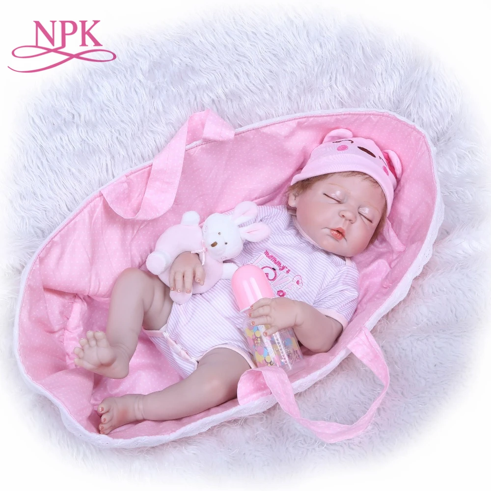 NPK реалистичные 2" Reborn Baby куклы полностью силиконовые виниловые тела куклы для младенцев водонепроницаемые игрушки для девочек выглядит как спящие bebes Reborn