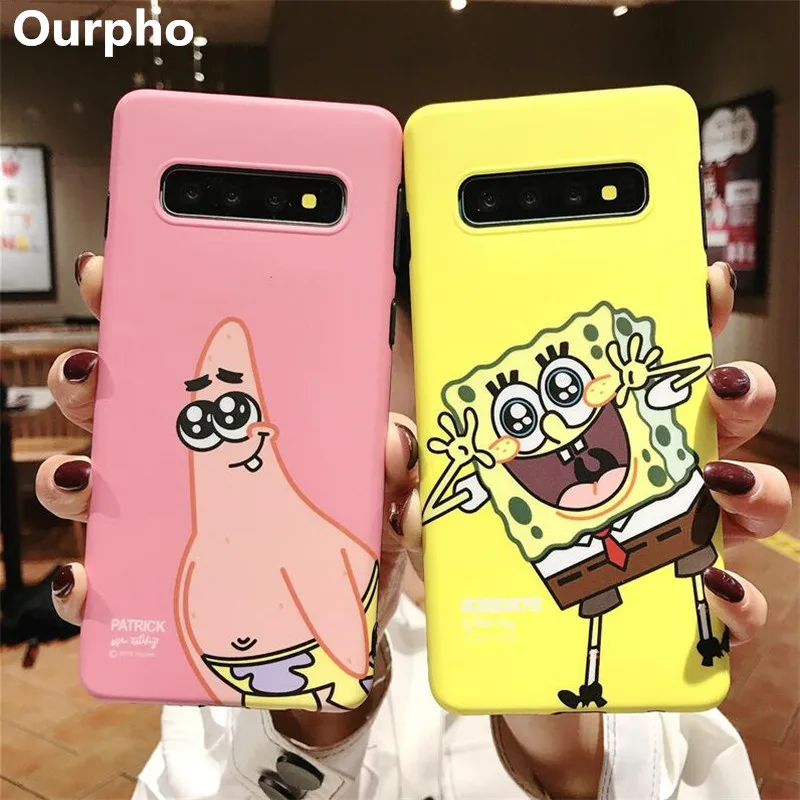 

DISCASE Cute Patrick Star Krabs Spongebob Stars Soft Case For Samsung Galaxy S10 S8 S9 Plus For Samsung Note 8 9 Cartoon Cover