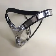 2016 New style stainless steel male chastity belt device with anal plug pants sex toys for men penis chastity devices cock cage