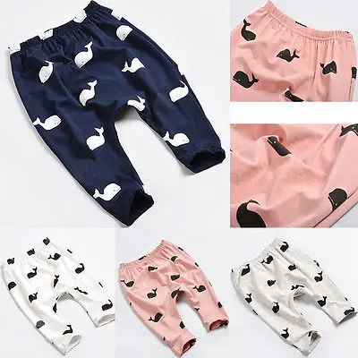 Модные брюки с эластичной резинкой на талии для маленьких мальчиков и девочек; леггинсы; шаровары; 0-3Y