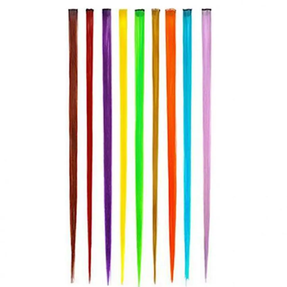 

NEW 55CM Single Clip In One Piece Hair Extensions Synthetic Long Straight Hairpiece For Party Dress Up 6 Colors Wholesale