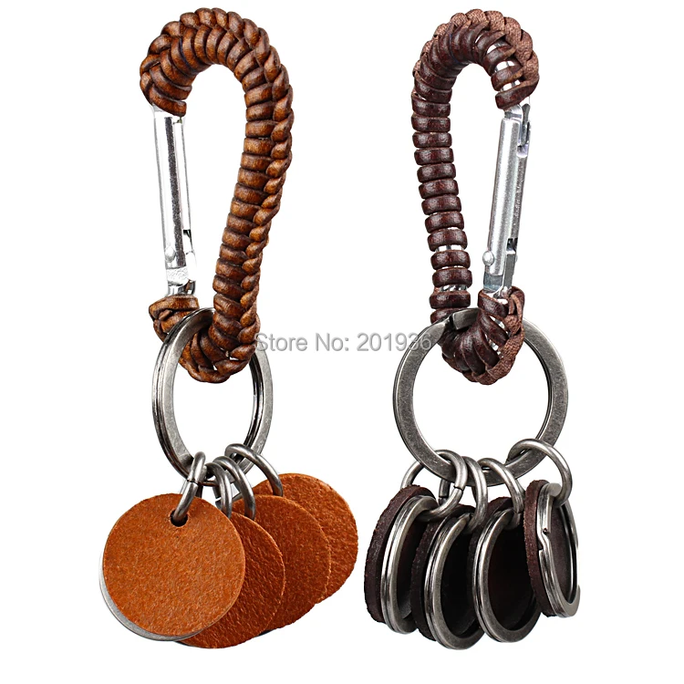 Free shipping,New Fashion Men's Key Ring/chain,real leathers+rings,Punk