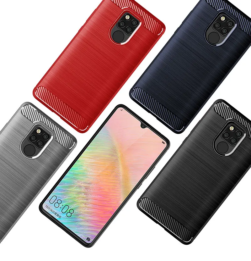 For Huawei Mate 20 Lite Case Armor Carbon Fiber Brushed Soft Cover For Huawei Mate 20 Pro X Mate20 ShockProof Phone Cases Shell (12)