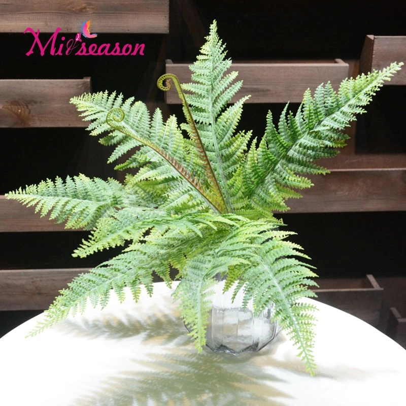 Miiseason 1Pcs Artificial Flower Big Leaves Plants Pretty Fake Lifelike Plastic Persian Grass Lysimachia Fern floral decoration