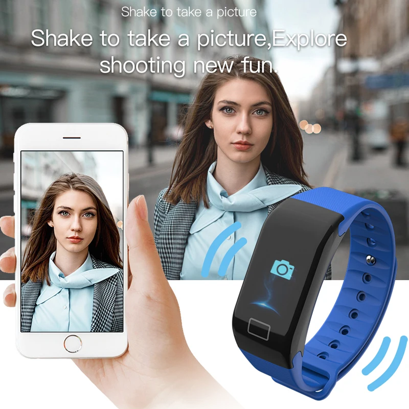 

F1 Color Screen Smart Watch With Heart Rate Blood Pressure Monitor Fitness Tracker Photography Smartwatch Connect Iphone Android