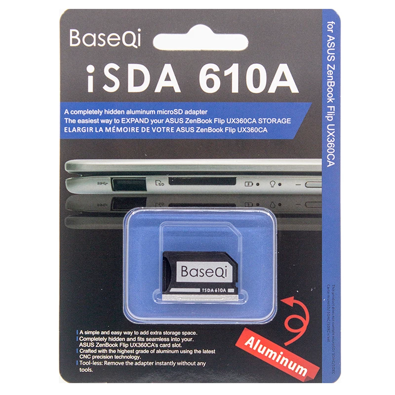 Base Qi-leitor de Cartão sd 610a Alumínio Furtiva Micro sd tf para Asus Zenbook Ux360ca Asus Ux31a - Imagem 2