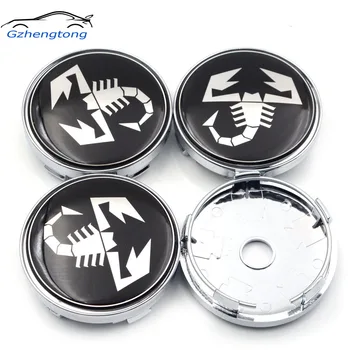 

Gzhengtong 4pcs/lot 60mm Abarth Logo Auto Car Wheel Center Hub Cap Badge Emblem Covers Sliver Color Caps