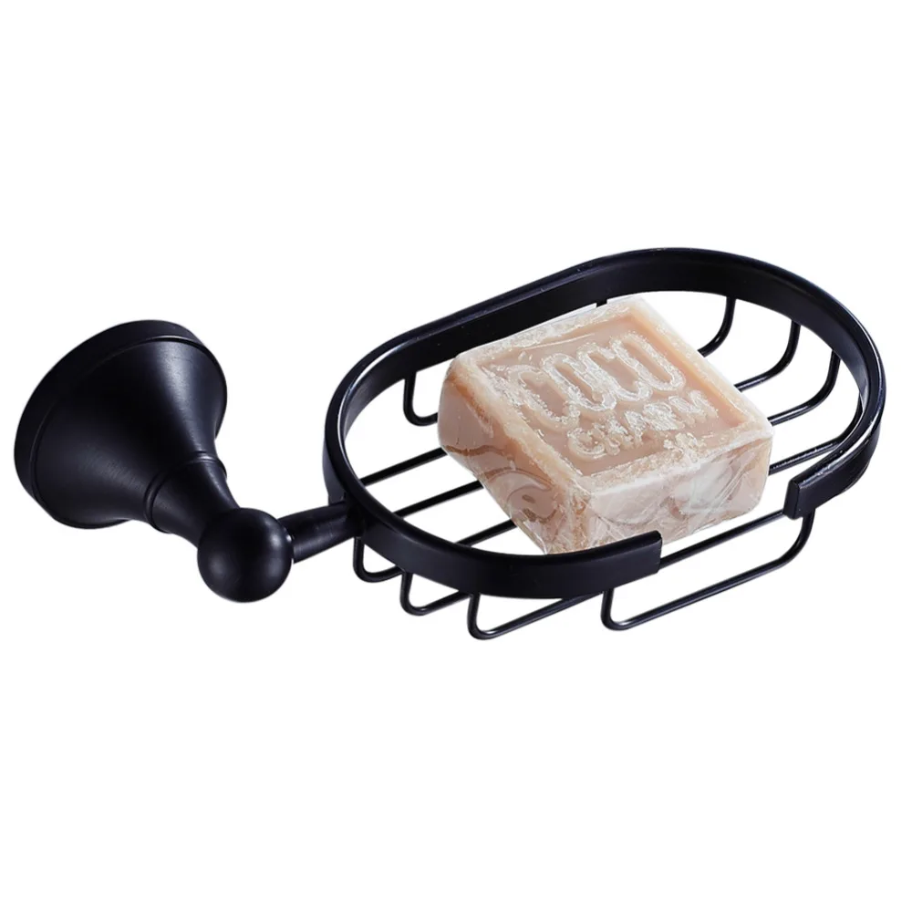 

Leyden Oil Rubbed Bronze Brass Wall Mounted Black Soap Dish Antirust Soap Bakset Bathroom Hardware Accessories