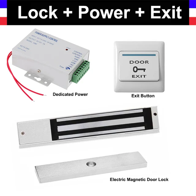 NC Elétrica Magnetic Door Lock + Power Supply box + Porta Interruptor