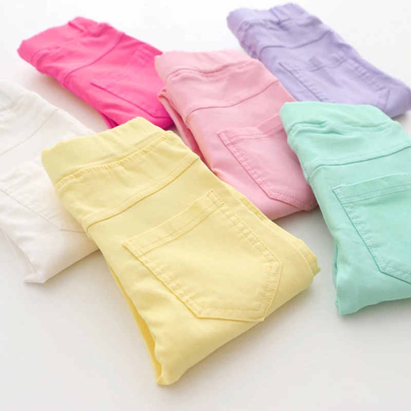 

Kids Girl Pants Quality Candy Color Skinny Girls Pants Newest Fashion Elestic Waist Pretty Pencil Pants for Girls Kids Trousers