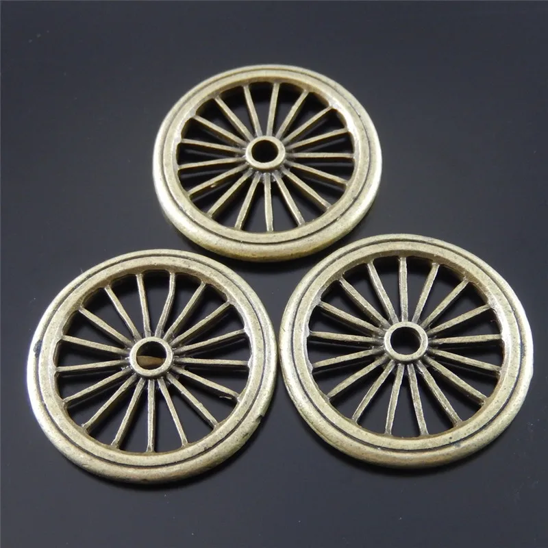 

GraceAngie 15PCS Antique Bronze Color Style Car Wheel Gear Charm Pendant Jewelry Accessories 33*3*3MM 09682