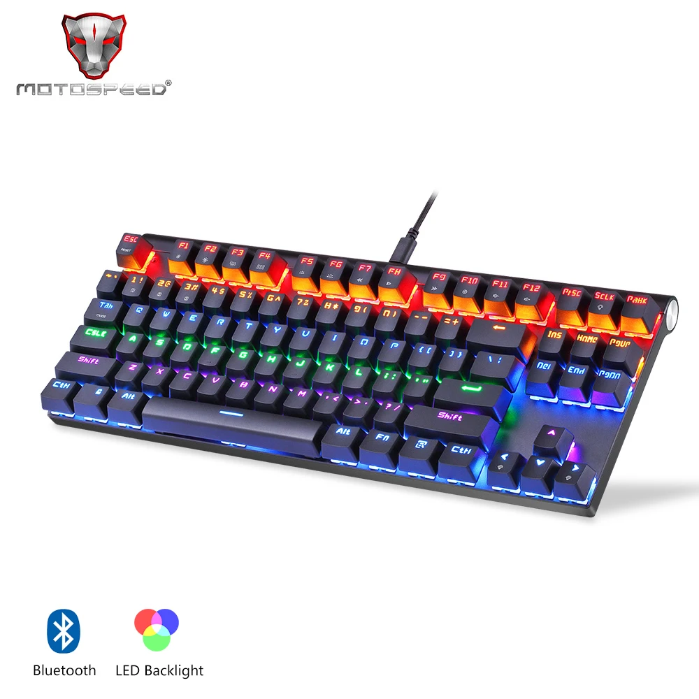 

MOTOSPEED K83 Wireless Mechanical Keyboard Bluetooth with LED Backlight 87 Keys Computer Gaming Keyboard for PC PK Anne Pro