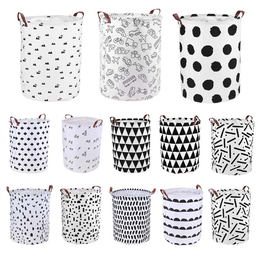 

Cartoon Canvas Storage Basket Laundry Storage Basket Kids Bedroom Holder Basket Sundries Storage for Toys