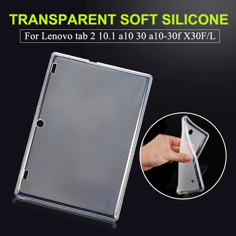 

With tracking For lenovo tab 2 Tab2 A10 30 a10-30 a10-30f X30F X30L10.1 inch Tablet Case Soft TPU Rubber Clear Back Cover Case