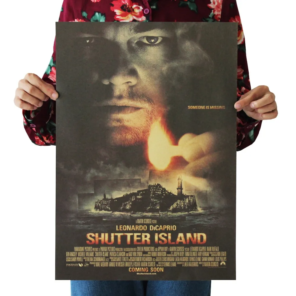 

shutter Island /Leonardo DiCaprio/classic movie film poster/kraft paper/bar poster/Retro Poster/decorative painting 51x35.5cm