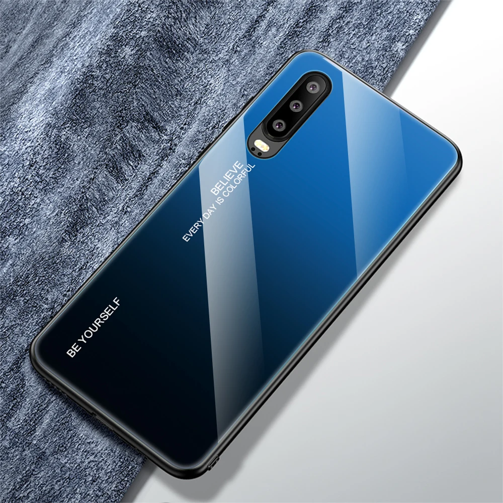 7 Градиентный чехол из закаленного стекла для телефона huawei P30 Pro Honor 8X mate 20 Pro mate 10 P20 Lite P Smart Plus Nova 3i 3 4 E P30 - Цвет: 7