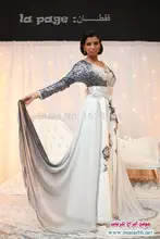 2016 New Arrival Famous Design Kaftan Dubai Fancy Abaya Islamic v-neck full Sleeve sequined Prom Dress Evening Dresses