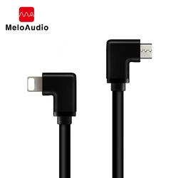 90 Degree Elbow DAC AMP HiFi OTG Cable for Lightning to Micro USB for iPhone iOS 10 to 12 with Decoders Pure Copper Core