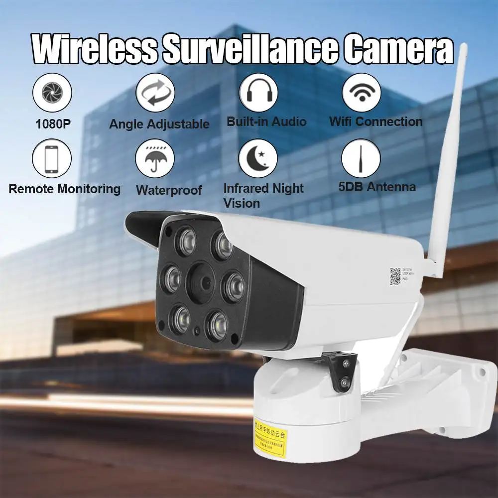 

IP Camera Outdoor WiFi Home Built-in Audio Security Camera Wireless Surveillance Waterproof IP Camera Cam Motion Detection