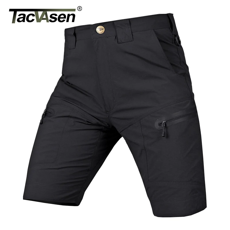 TACVASEN,, армейские мужские шорты, летние, дышащие, пот, тактические, мужские шорты, военные, карго шорты, TD-YCXL-022 - Цвет: Black